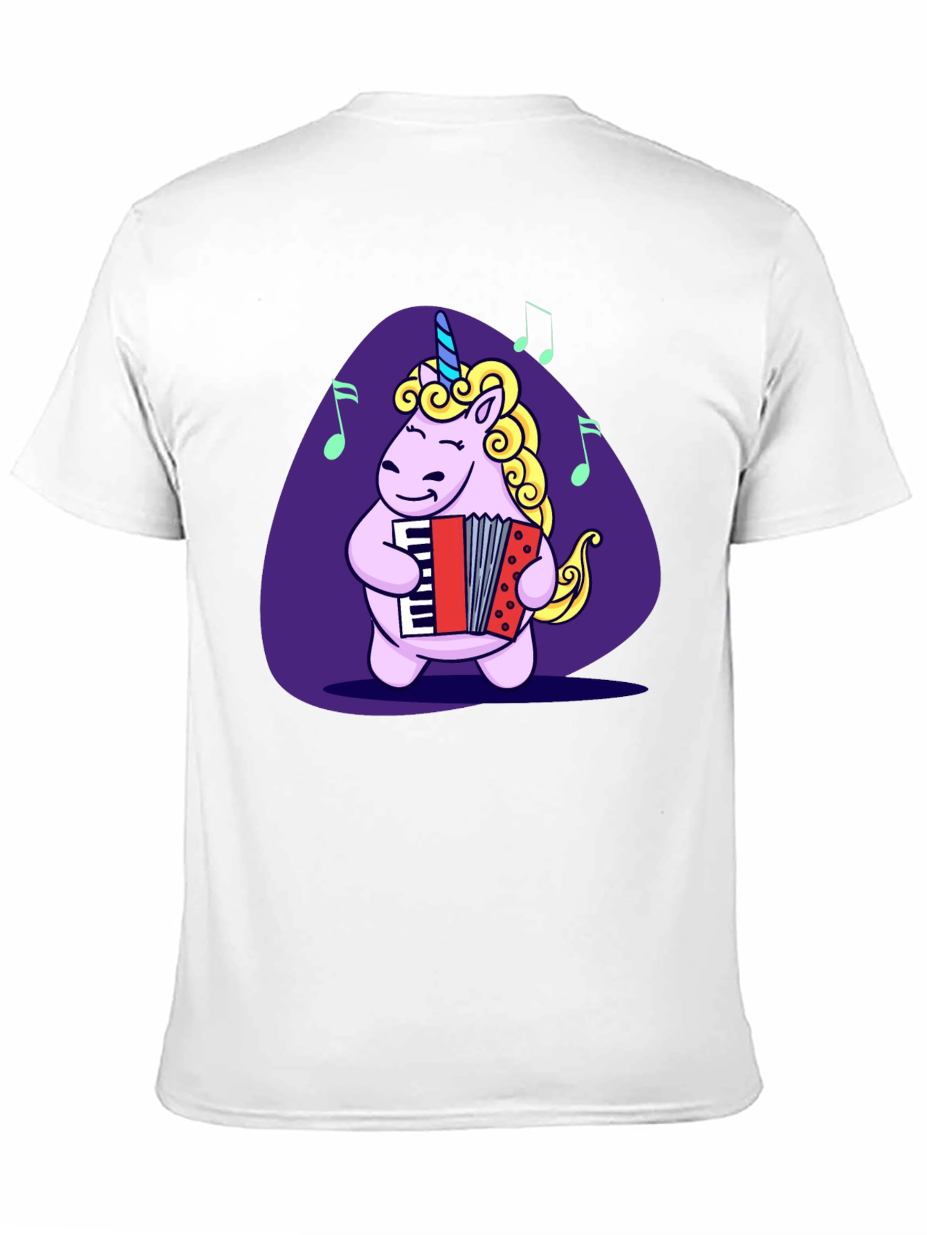 Unicorn Accordion Player Black T-Shirt