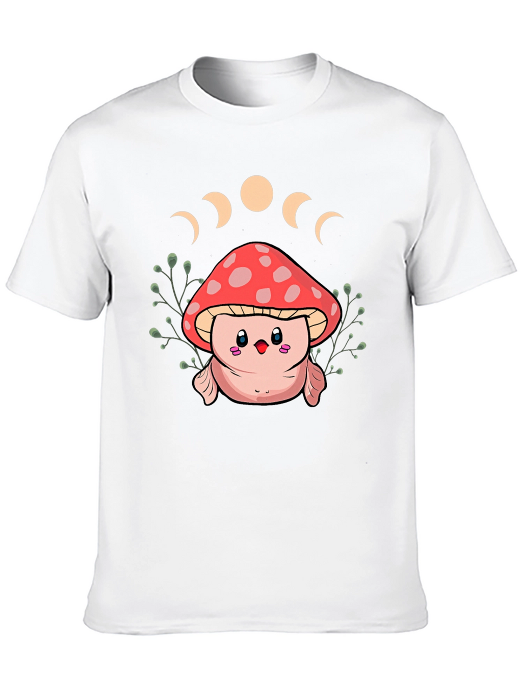 Mushroom Moon Phase Graphic Tee - Black