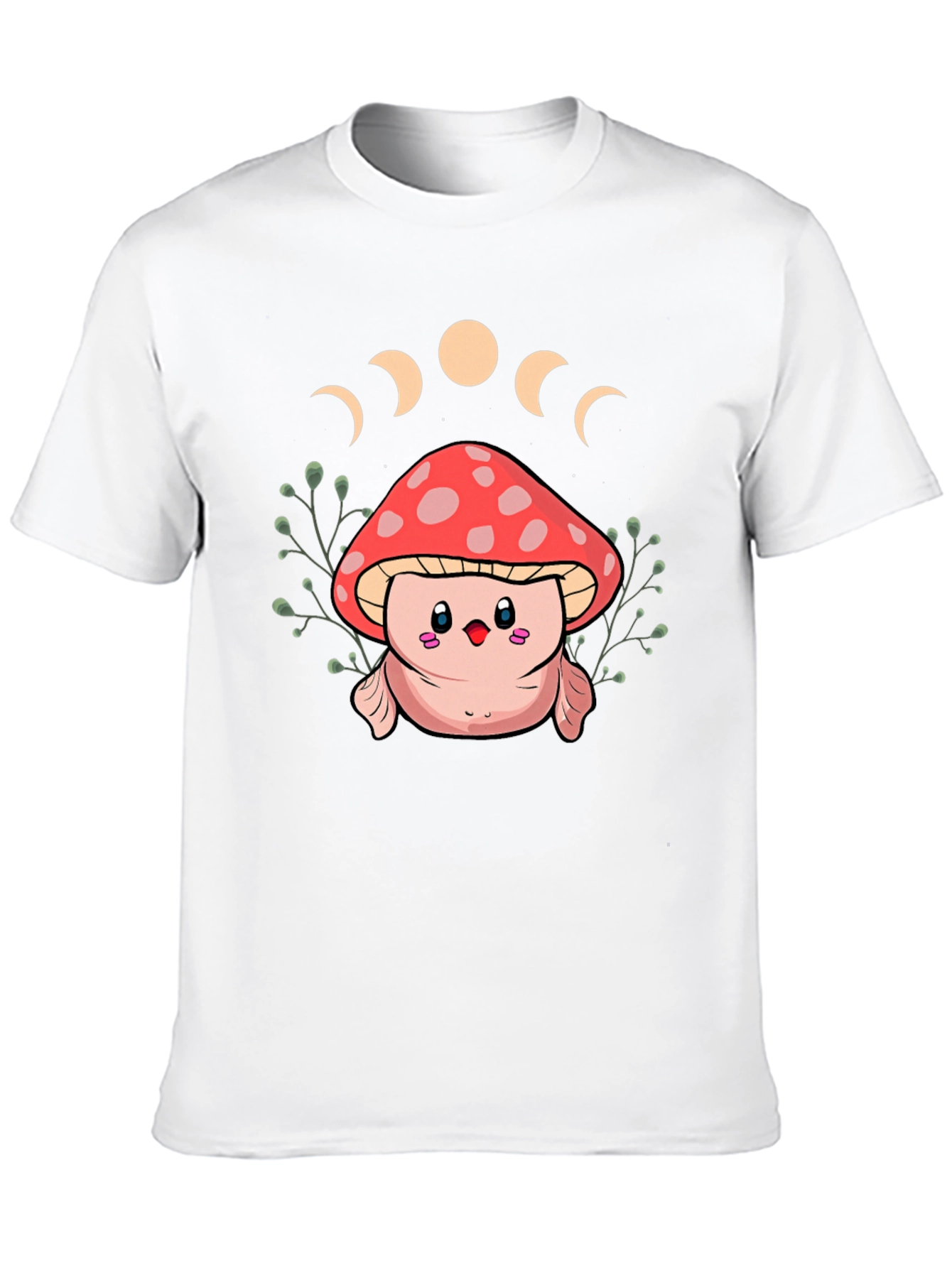 Mushroom Moon Phase Graphic Tee - Black
