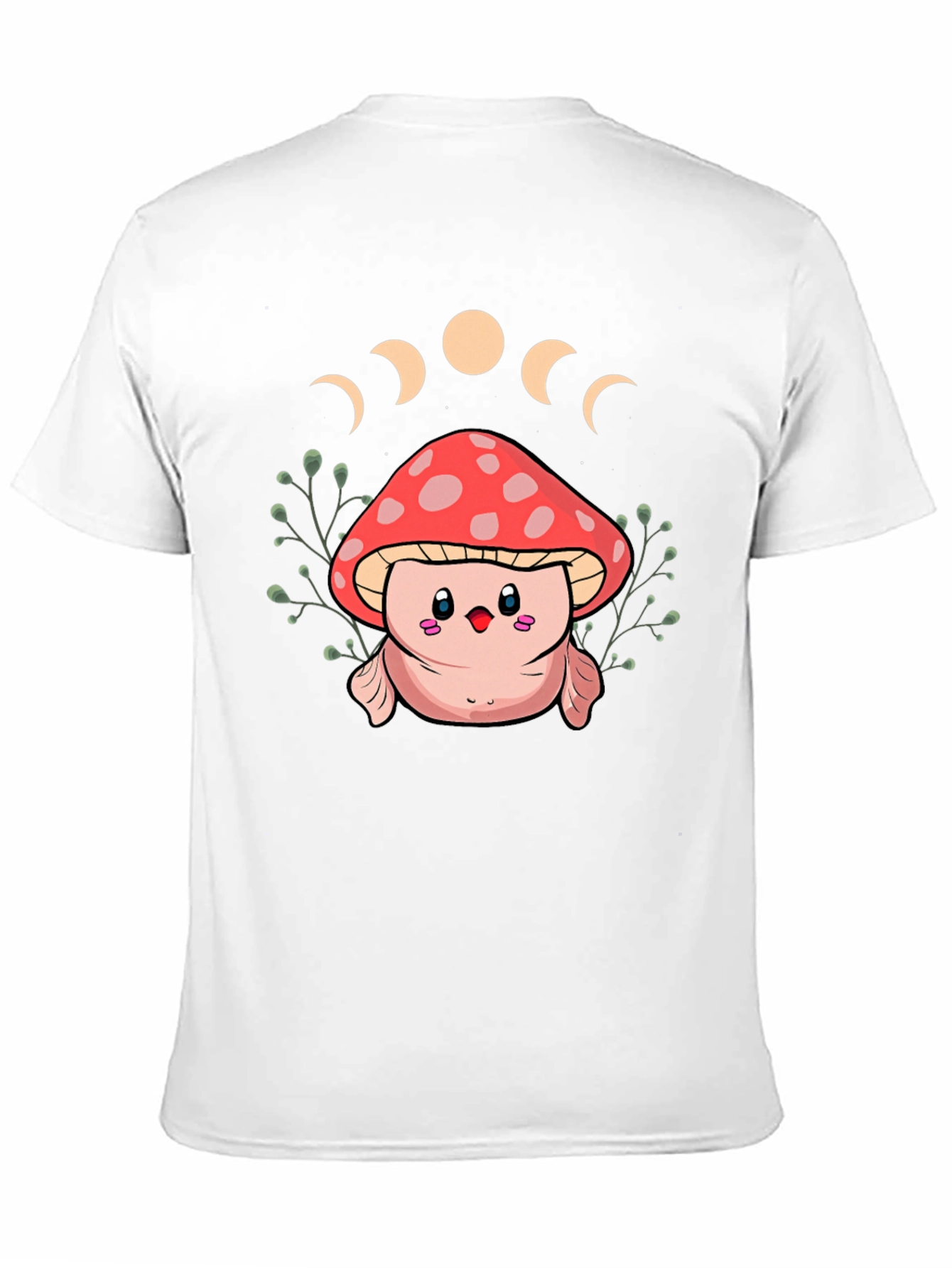 Mushroom Moon Phase Graphic Tee - Black