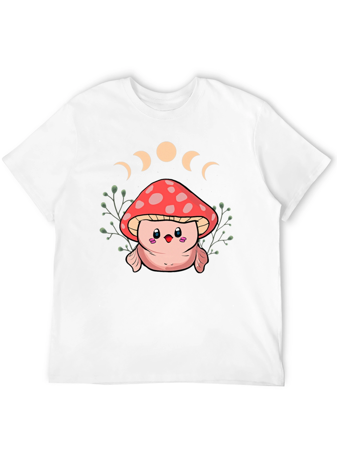 Mushroom Moon Phase Graphic Tee - Black