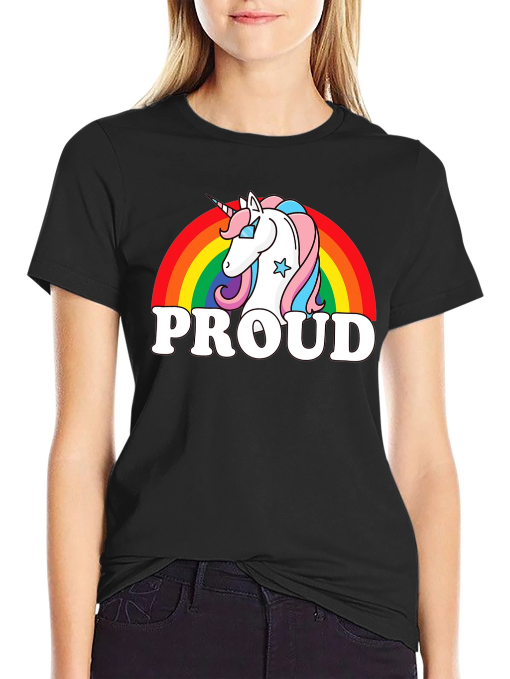 Proud Unicorn Rainbow Graphic T-Shirt