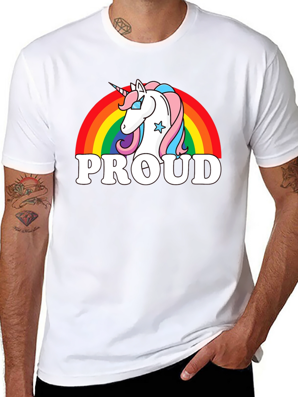 Proud Unicorn Rainbow Graphic T-Shirt