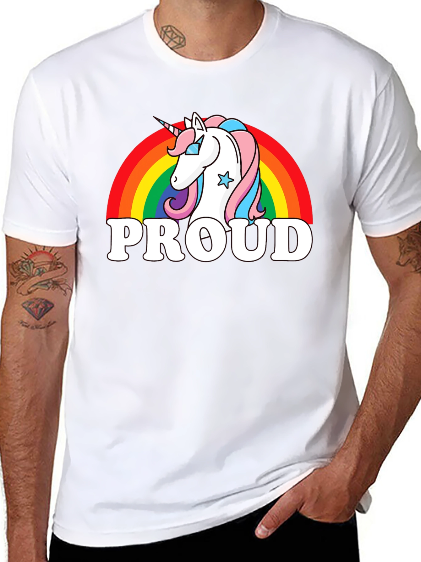Proud Unicorn Rainbow Graphic T-Shirt