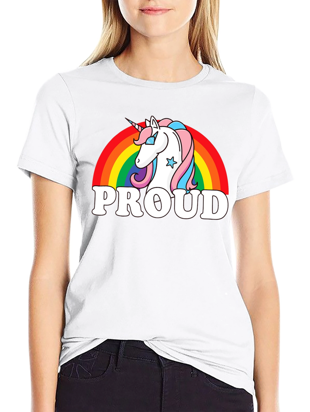 Proud Unicorn Rainbow Graphic T-Shirt