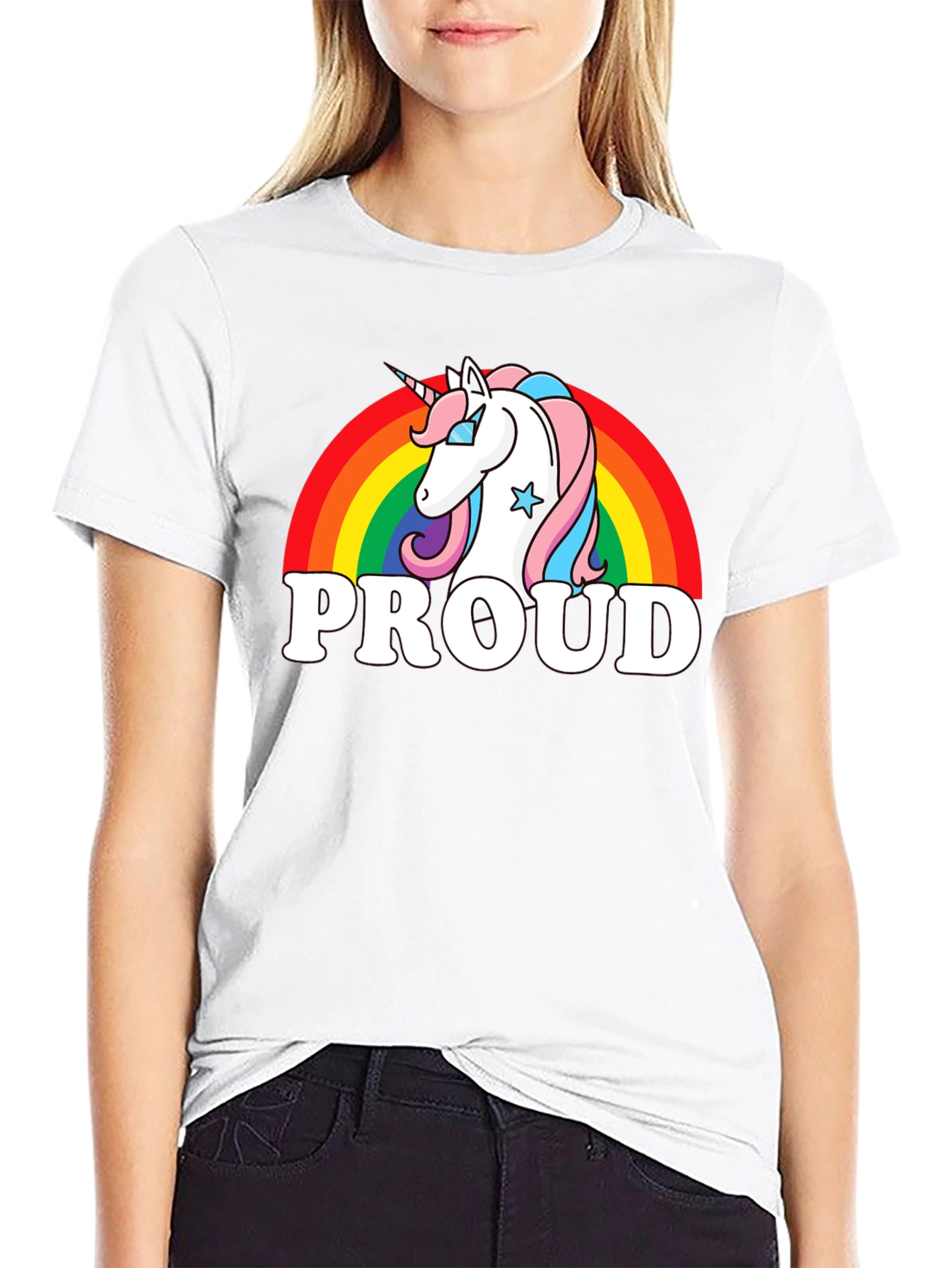 Proud Unicorn Rainbow Graphic T-Shirt