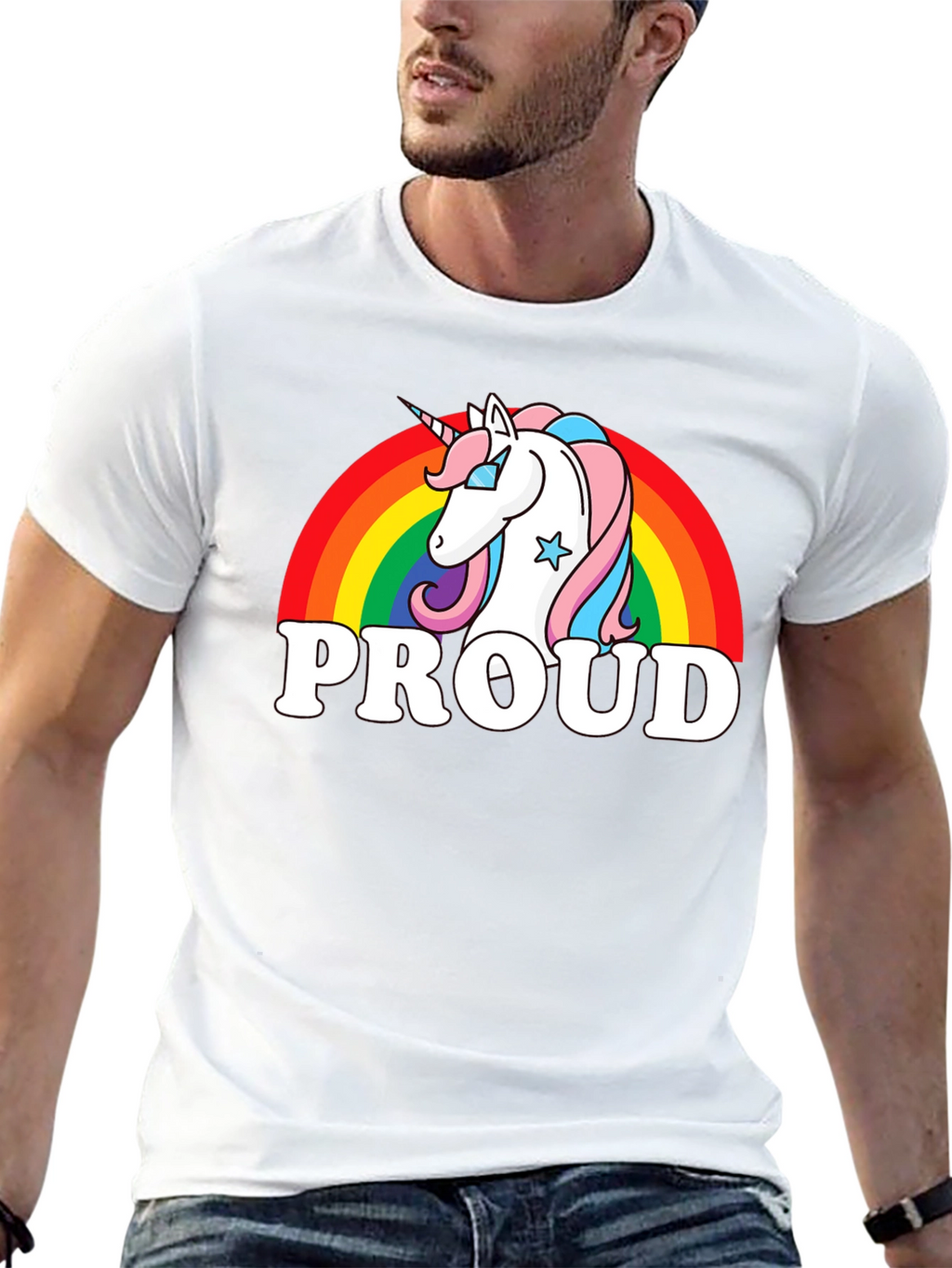 Proud Unicorn Rainbow Graphic T-Shirt
