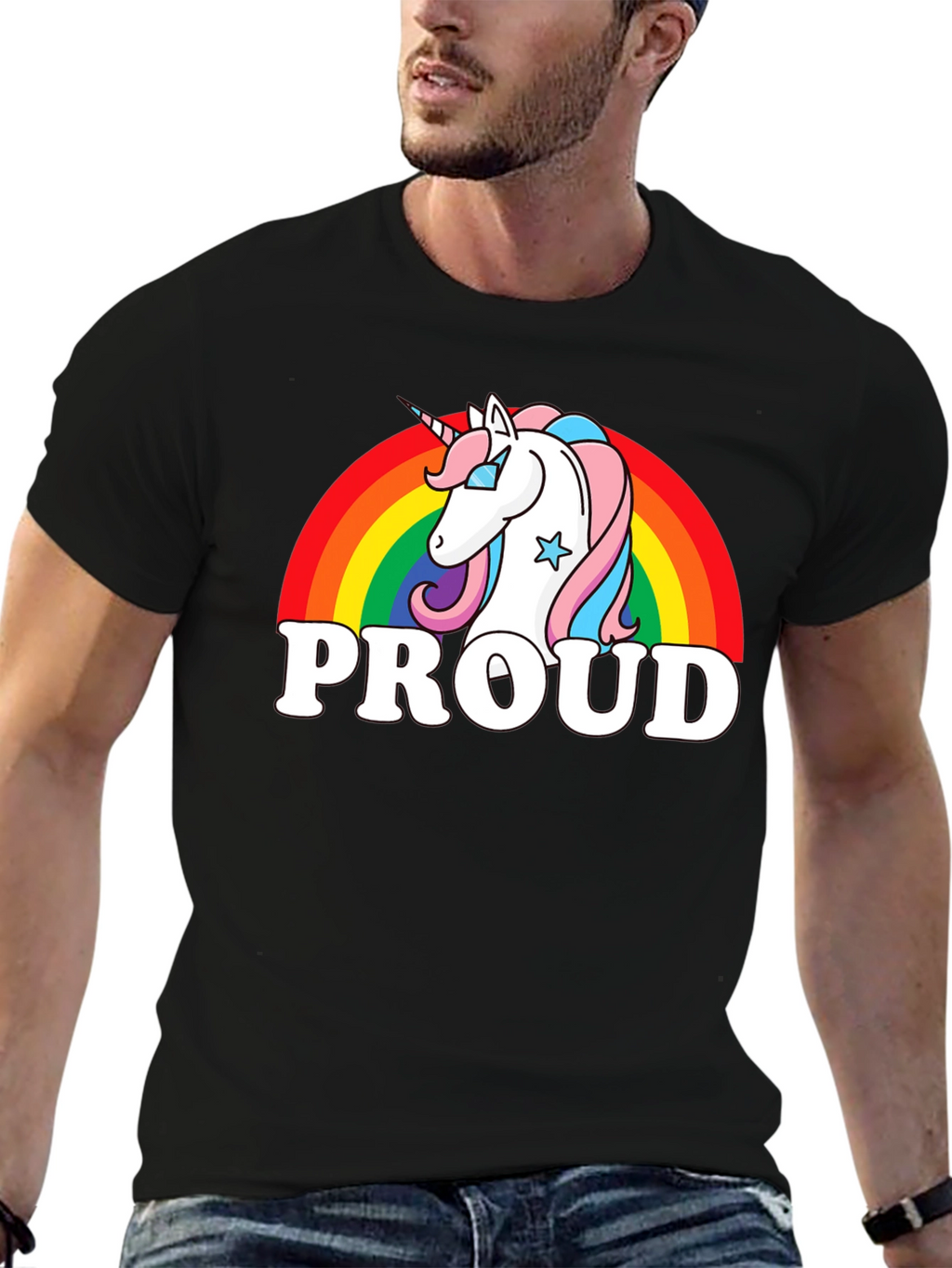 Proud Unicorn Rainbow Graphic T-Shirt