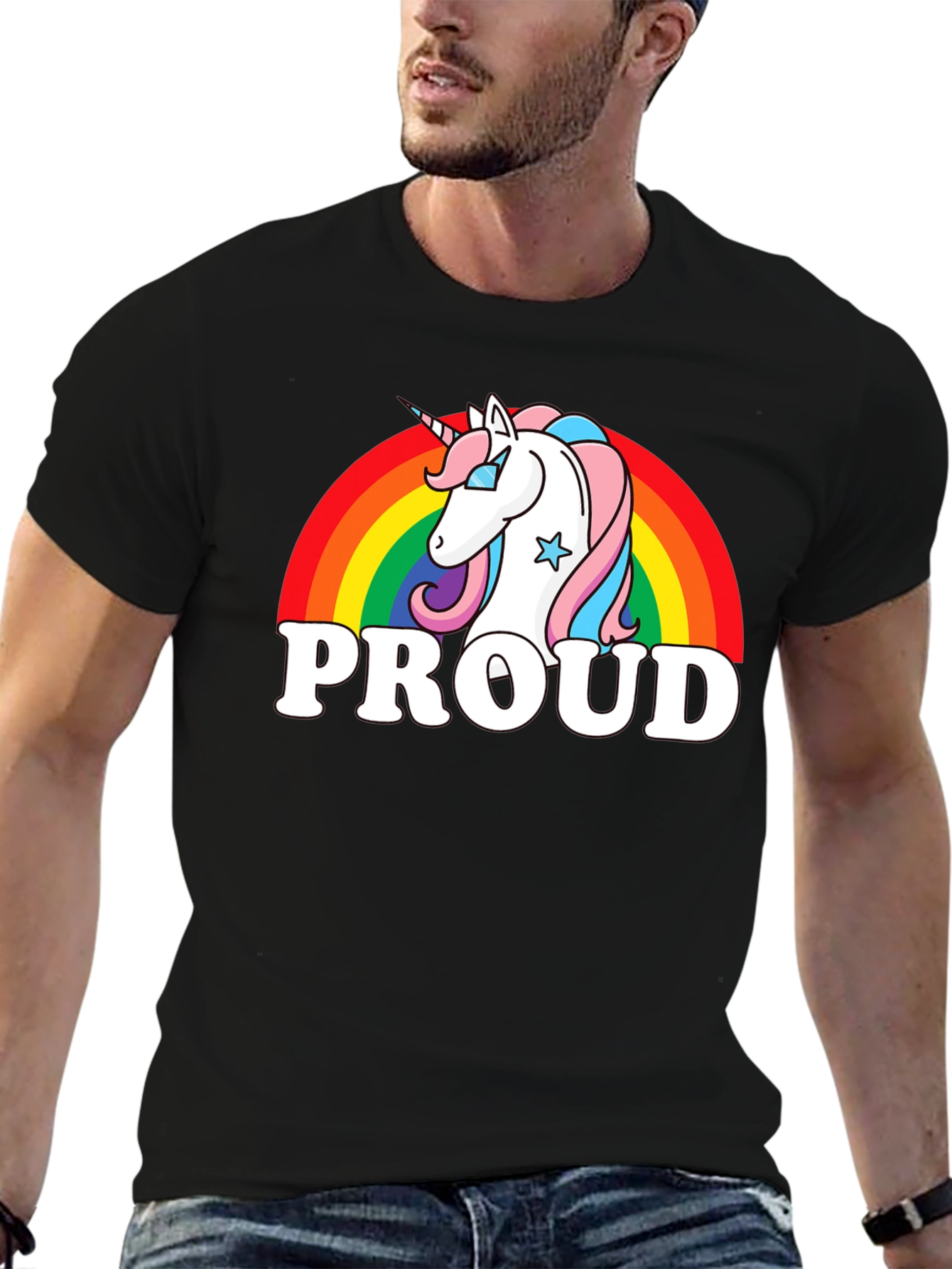 Proud Unicorn Rainbow Graphic T-Shirt
