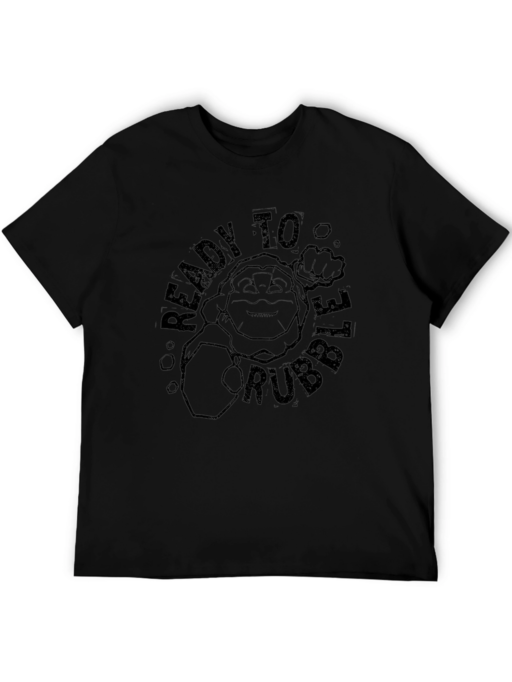 Ready to Rubble Funny Cartoon Graphic Black T-Shirt