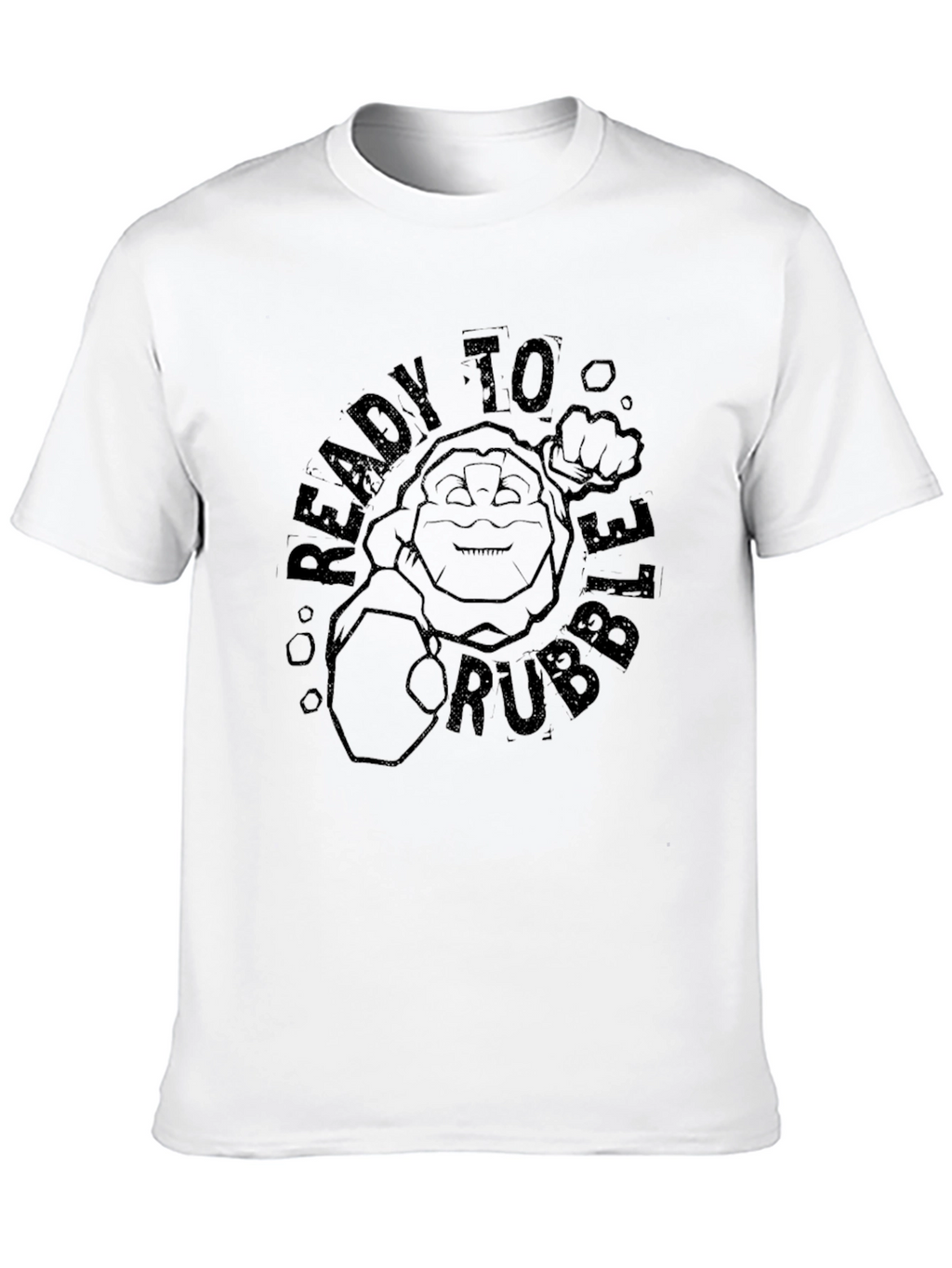 Ready to Rubble Funny Cartoon Graphic Black T-Shirt