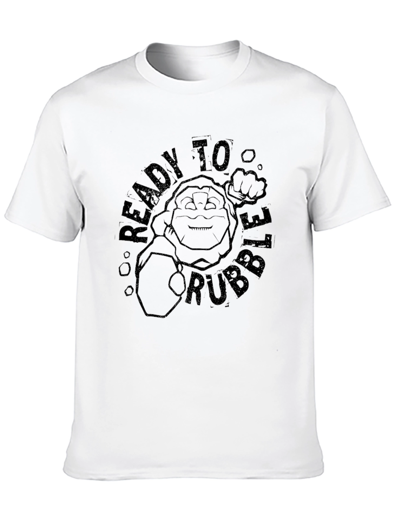 Ready to Rubble Funny Cartoon Graphic Black T-Shirt