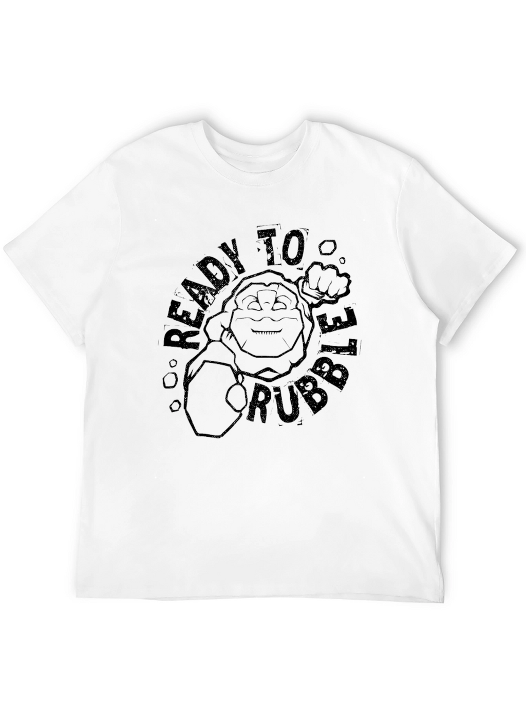 Ready to Rubble Funny Cartoon Graphic Black T-Shirt