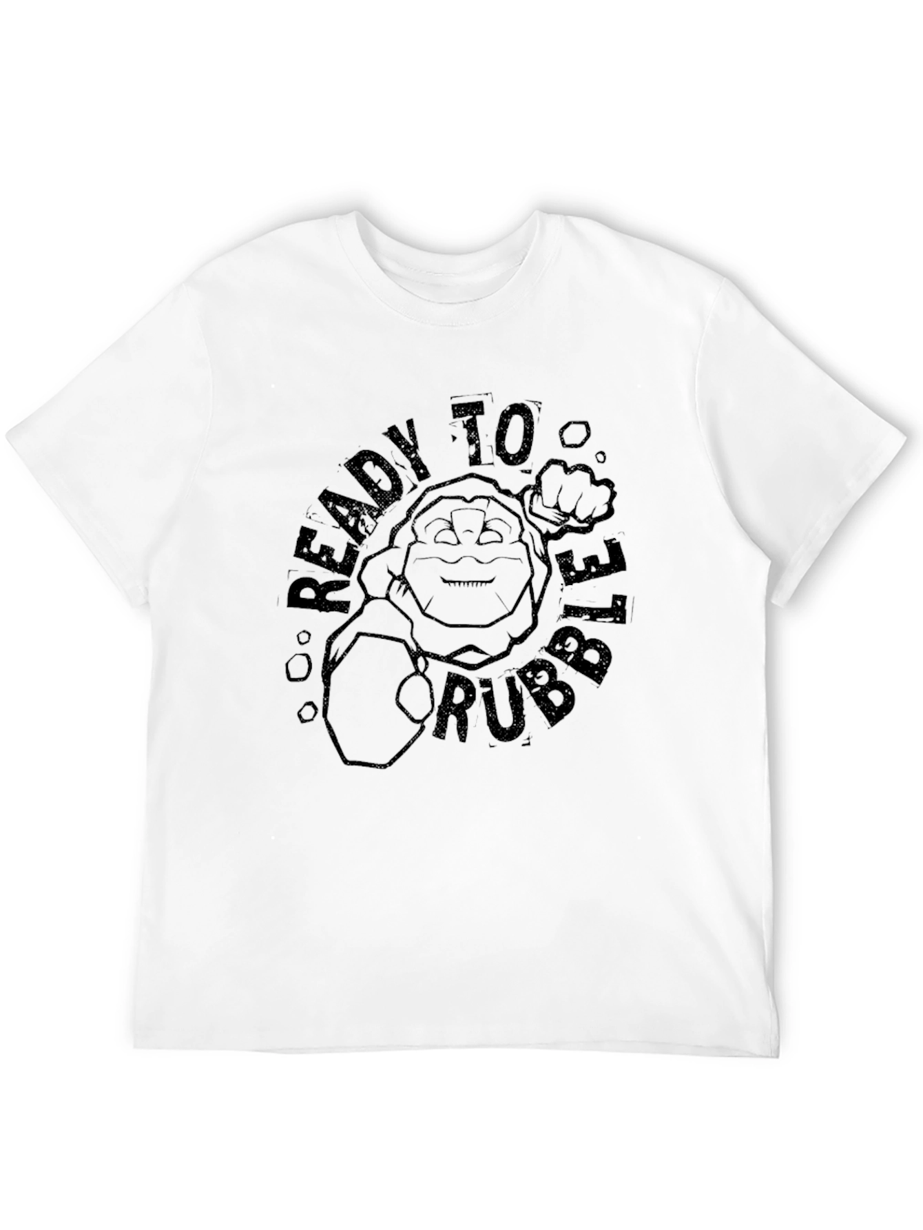 Ready to Rubble Funny Cartoon Graphic Black T-Shirt