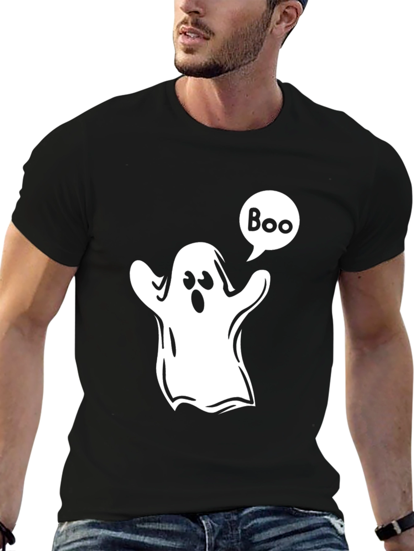 Boo Ghost Graphic Tee - Halloween T-Shirt