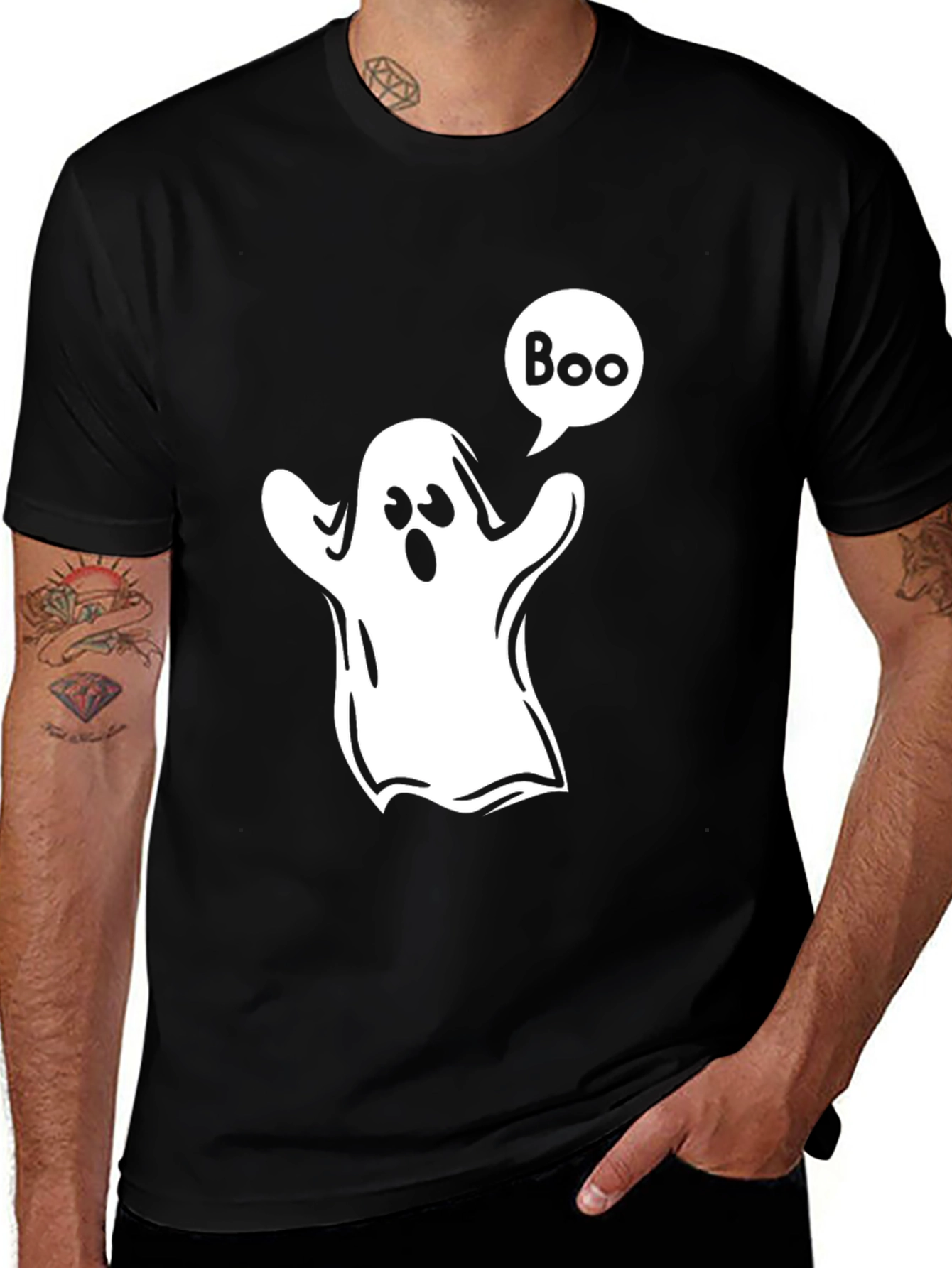 Boo Ghost Graphic Tee - Halloween T-Shirt