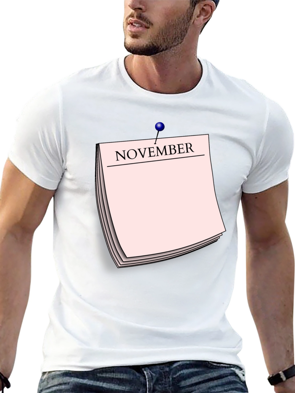November Calendar T-Shirt - Black Short Sleeve