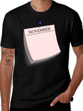 November Calendar T-Shirt - Black Short Sleeve