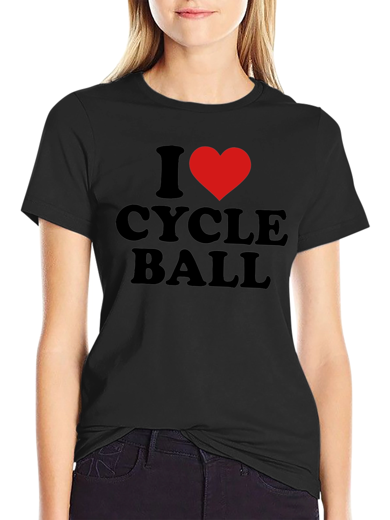 I Love Cycle Ball T-Shirt - Black Cotton Tee