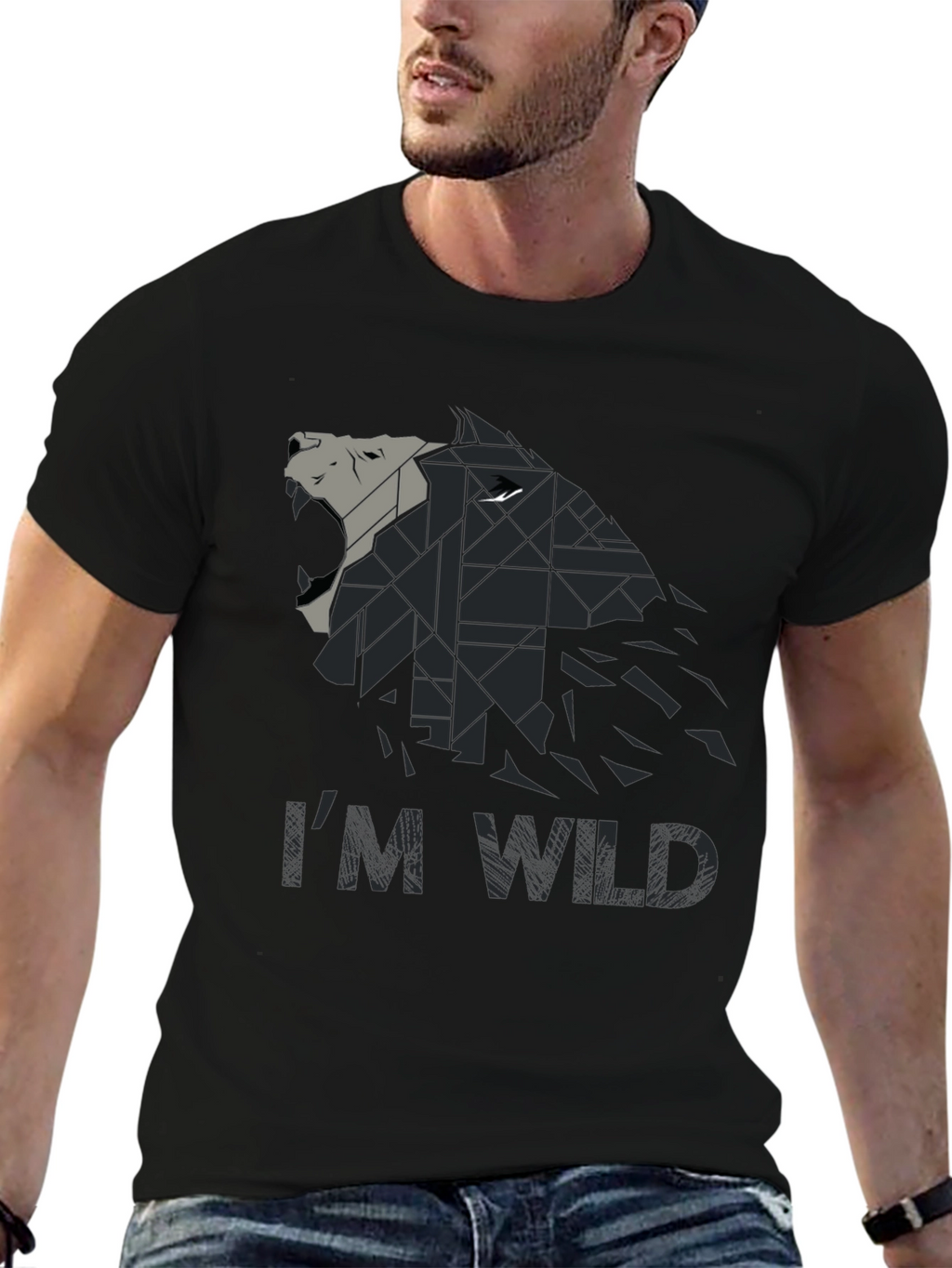 Im Wild Wolf Graphic Print Mens T-Shirt
