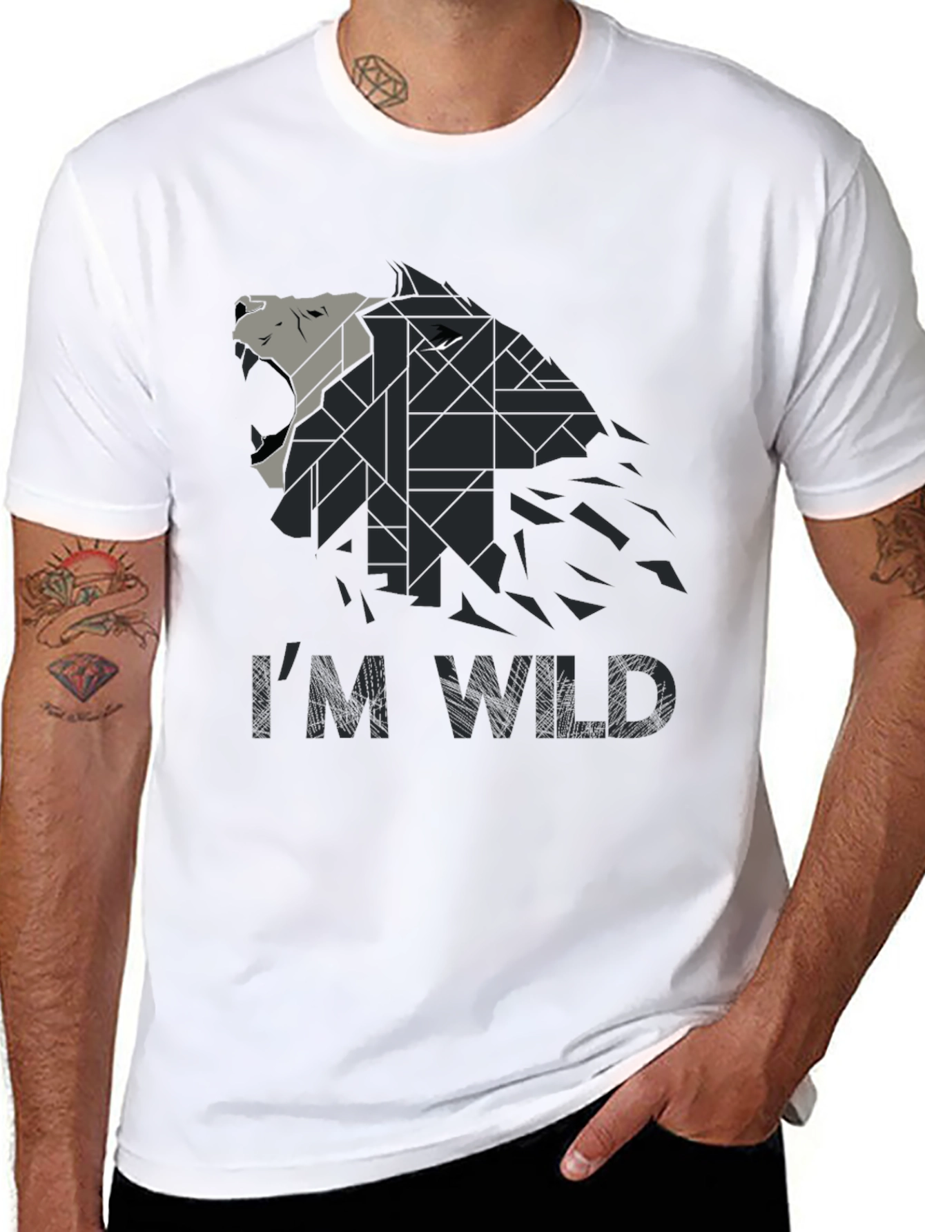 Im Wild Wolf Graphic Print Mens T-Shirt