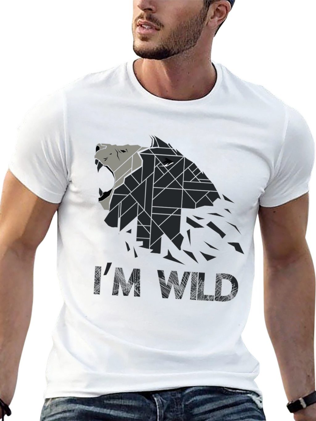 Im Wild Wolf Graphic Print Mens T-Shirt