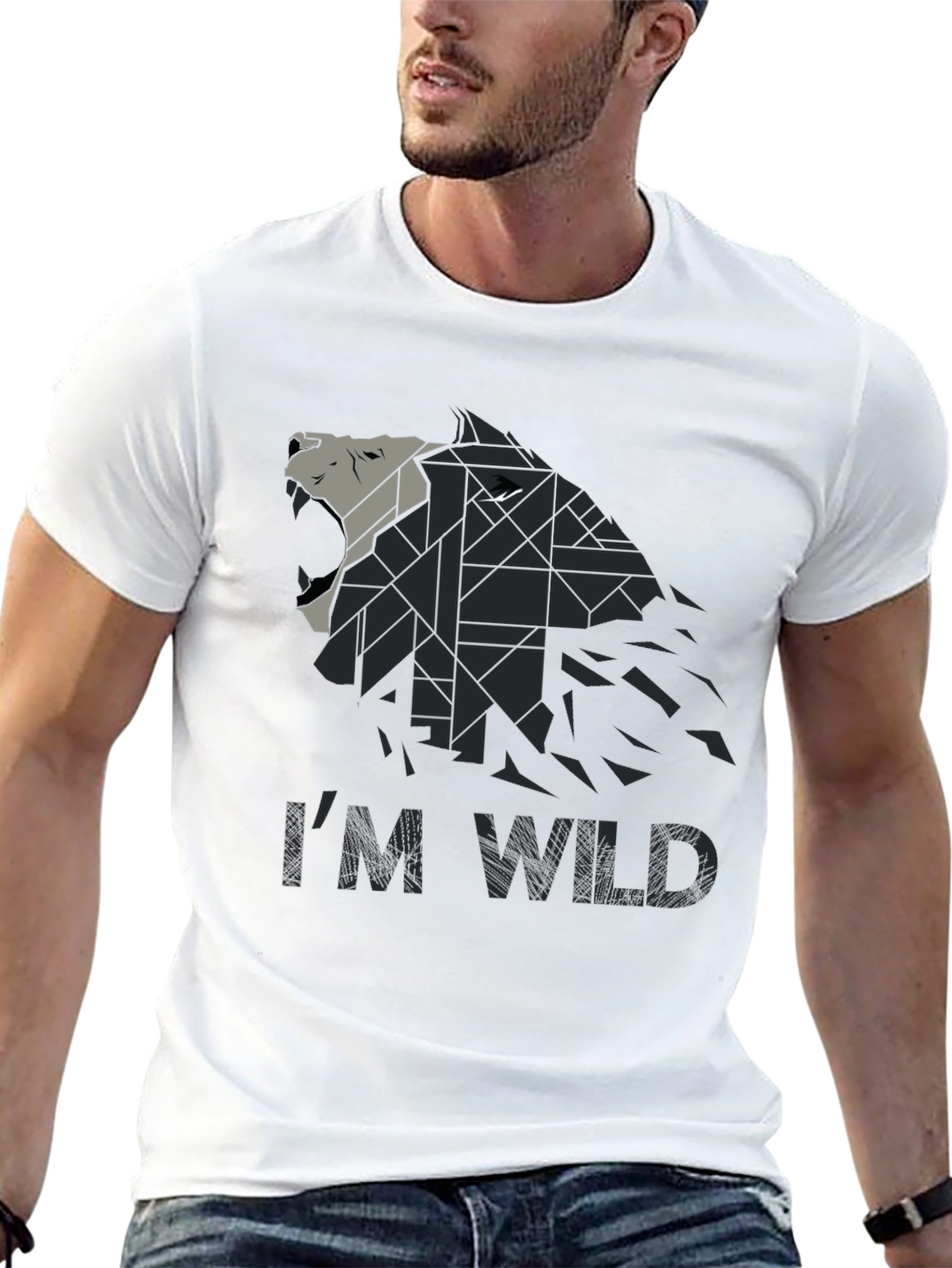 Im Wild Wolf Graphic Print Mens T-Shirt