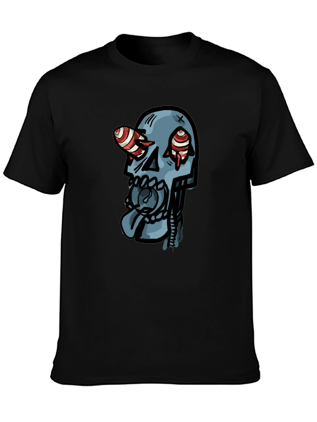 Skull Graphic Print Black T-Shirt