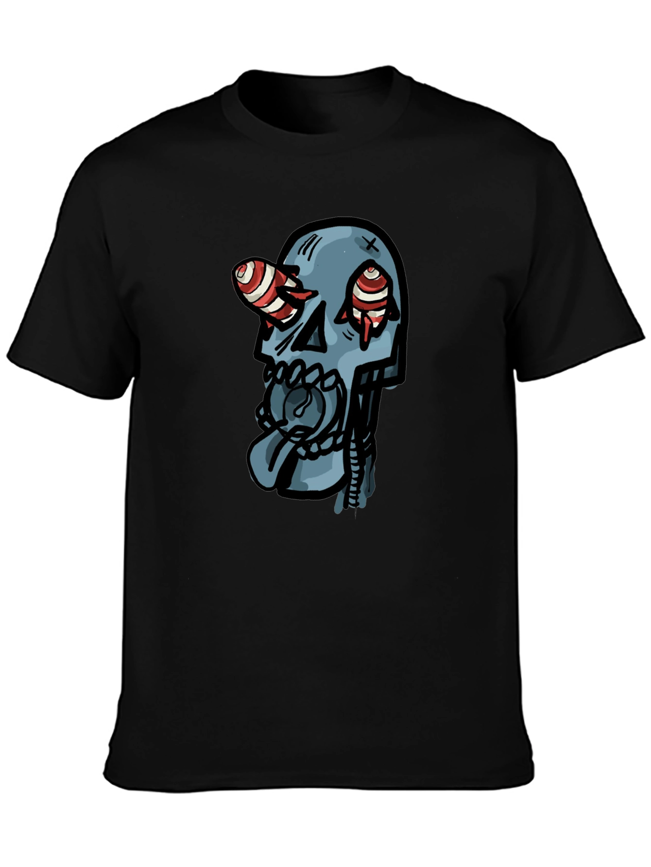 Skull Graphic Print Black T-Shirt