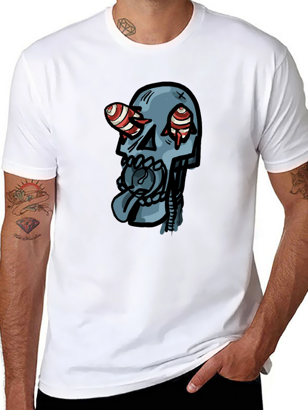 Skull Graphic Print Black T-Shirt