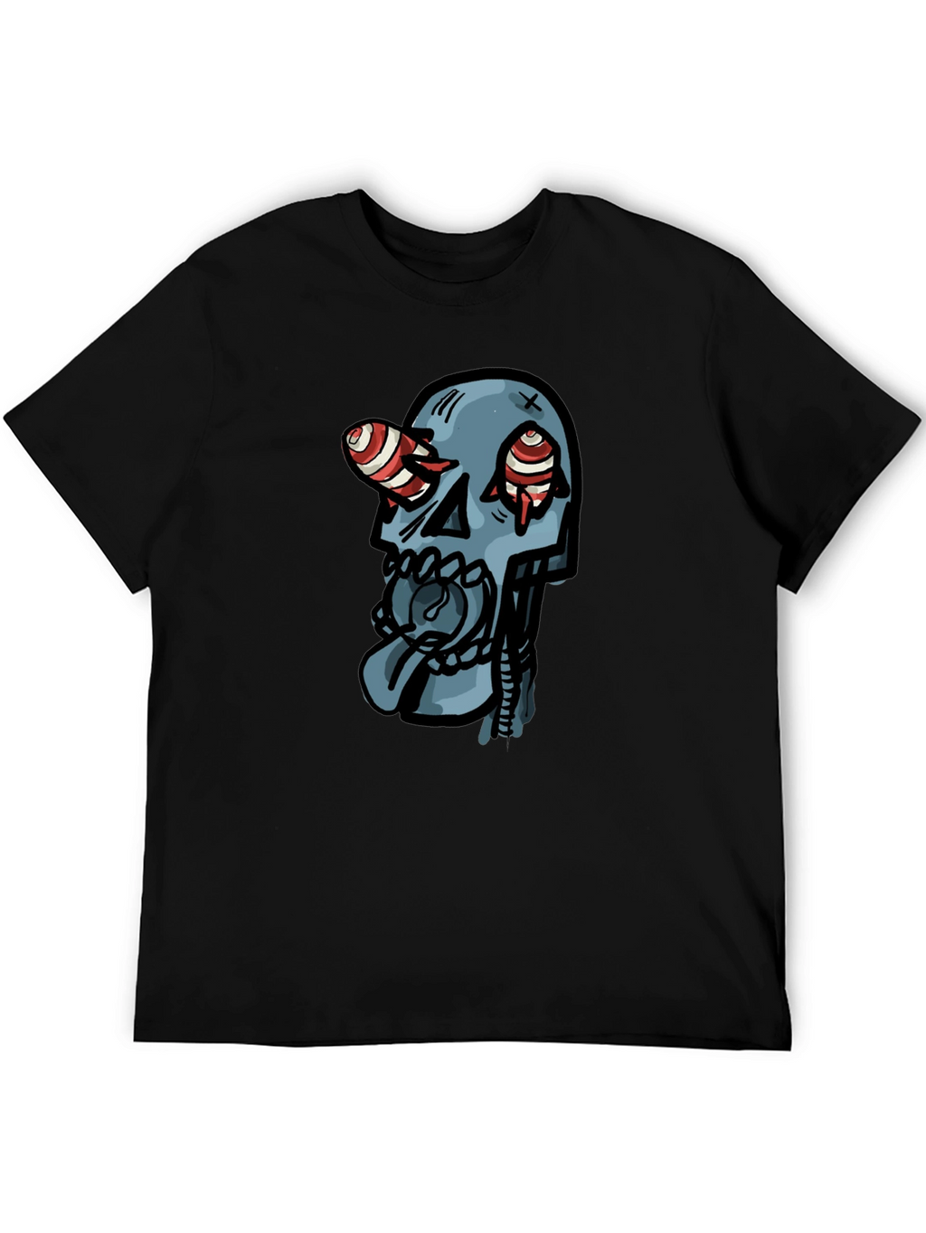 Skull Graphic Print Black T-Shirt