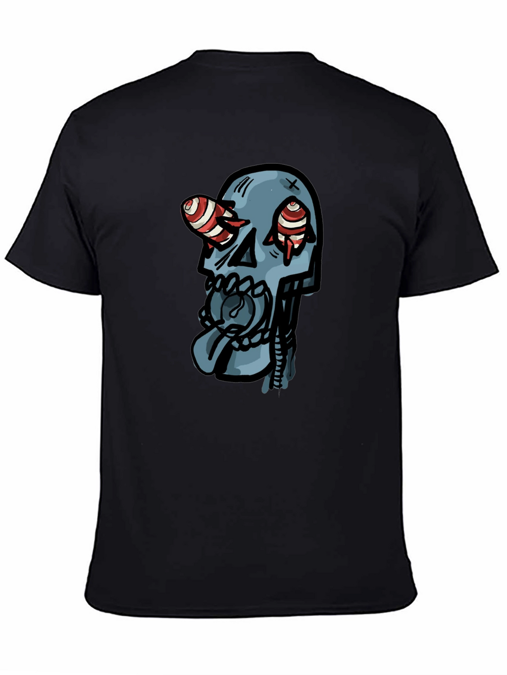 Skull Graphic Print Black T-Shirt