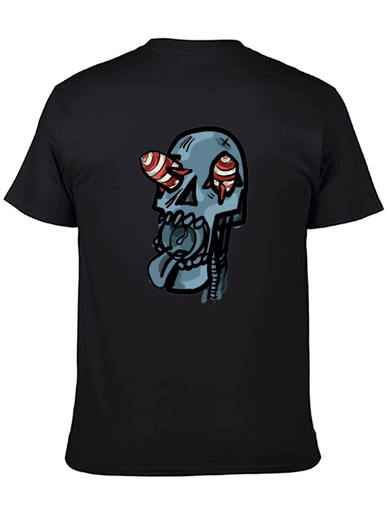 Skull Graphic Print Black T-Shirt