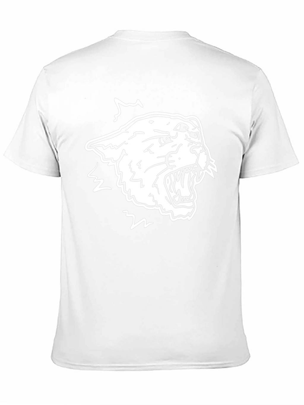 Cool Black Tee with Aggressive White Tiger Design