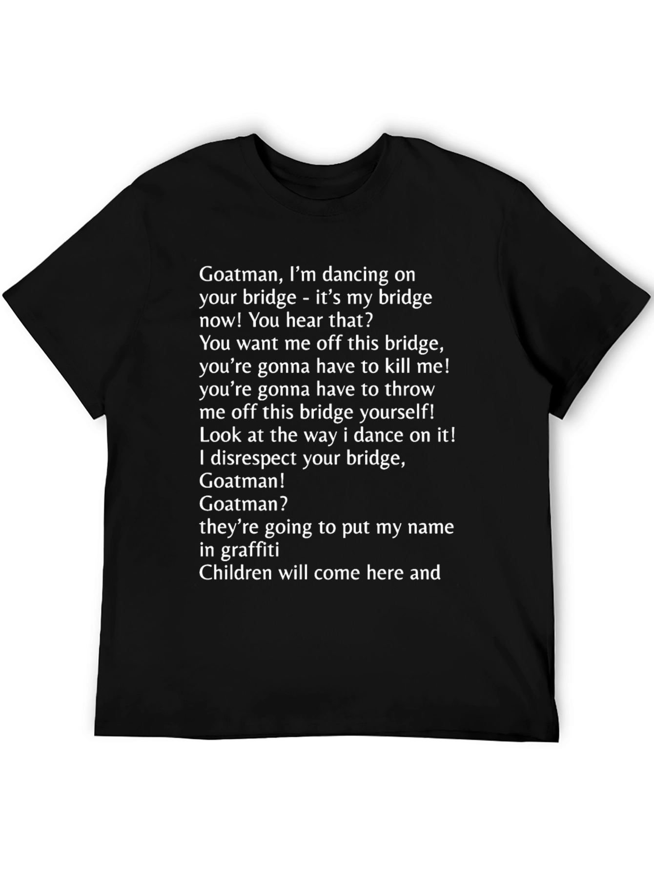 Goatman Bridge Humor Graphic T-Shirt