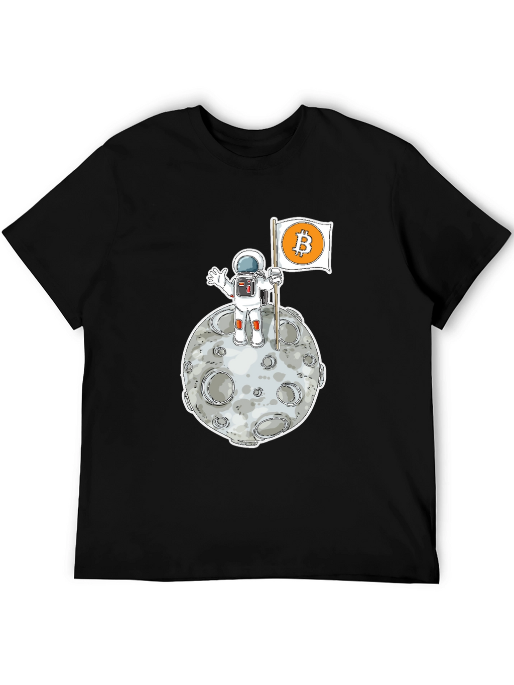 Bitcoin to the Moon Black T-Shirt