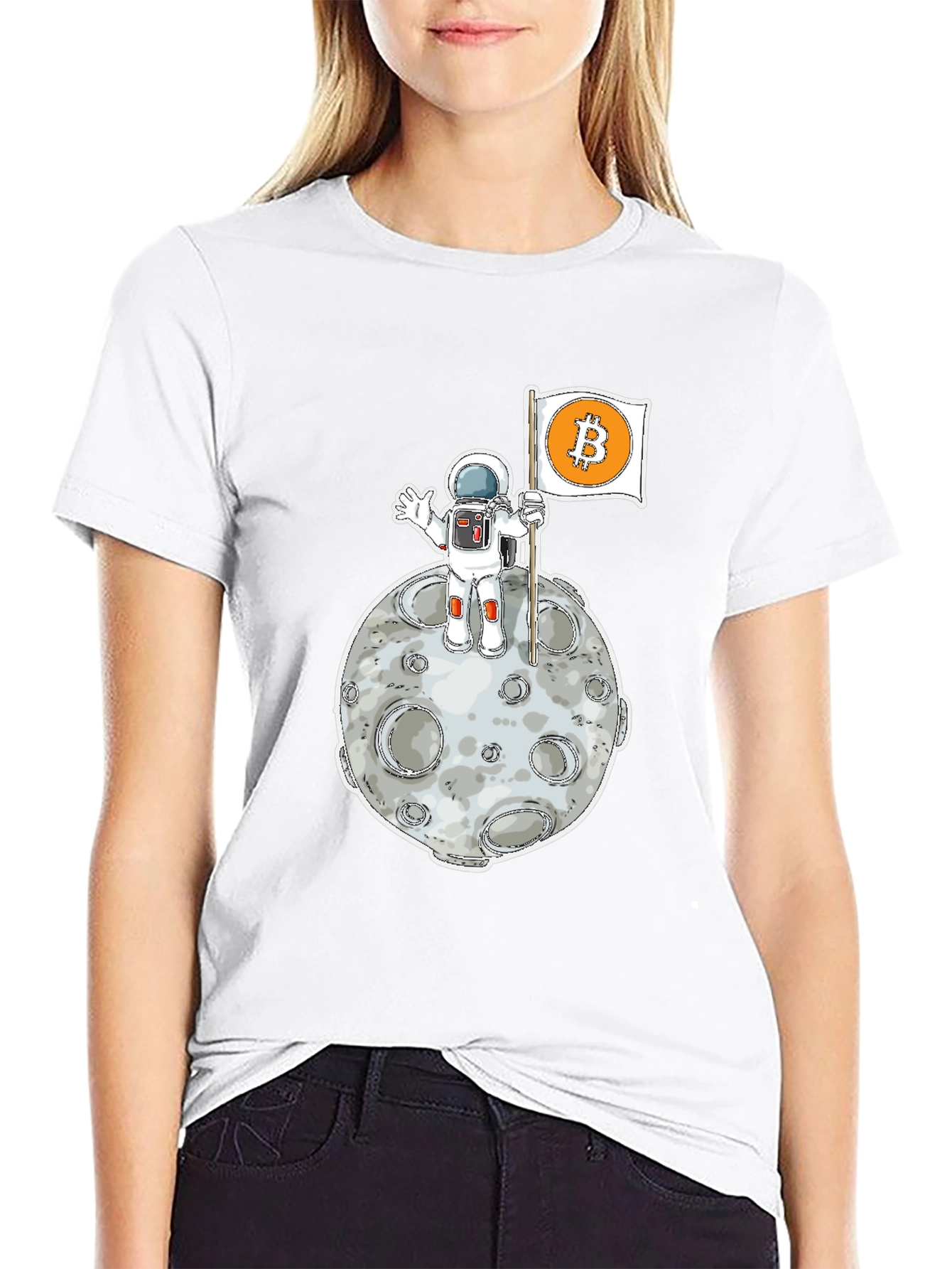 Bitcoin to the Moon Black T-Shirt