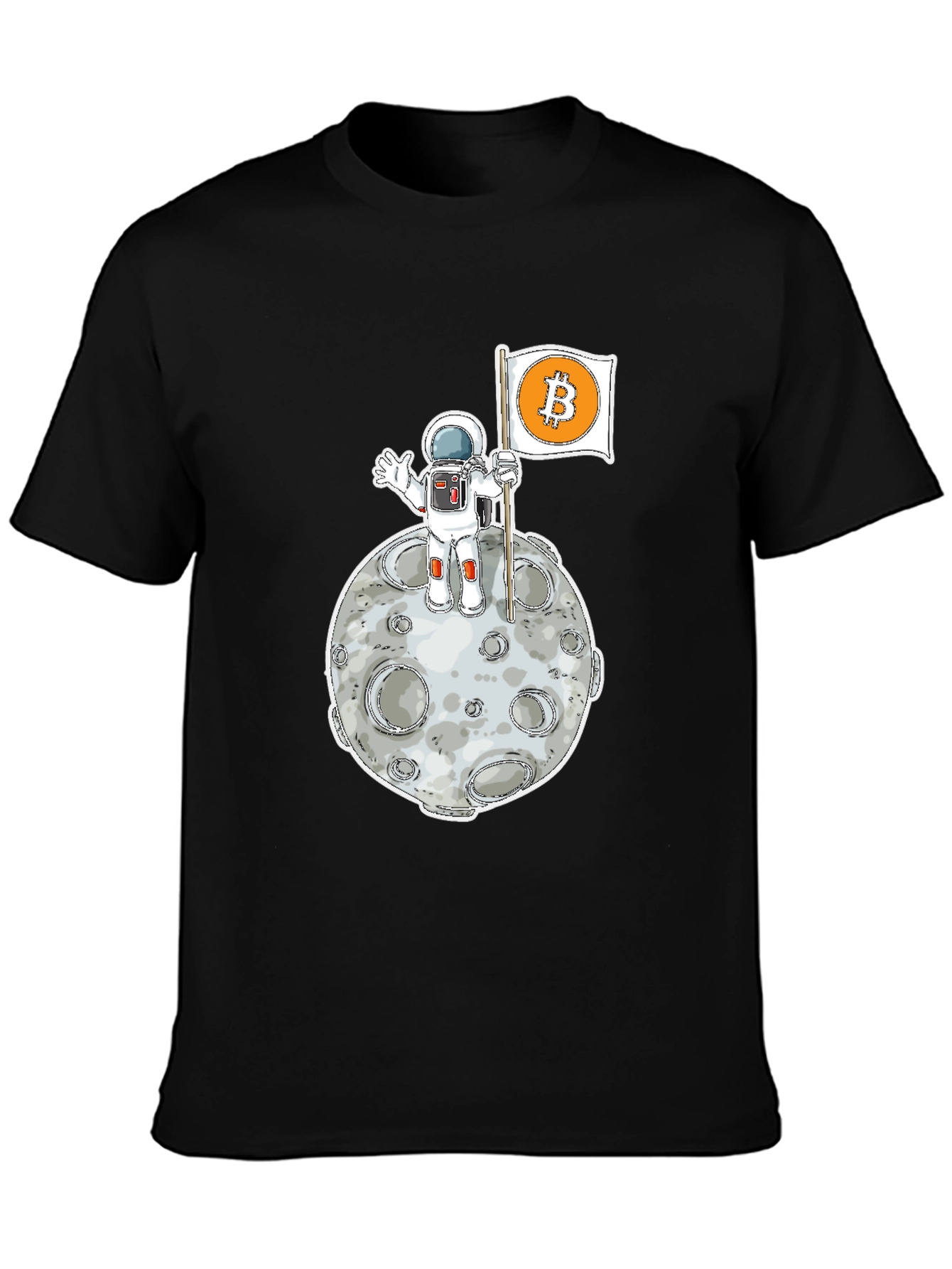 Bitcoin to the Moon Black T-Shirt