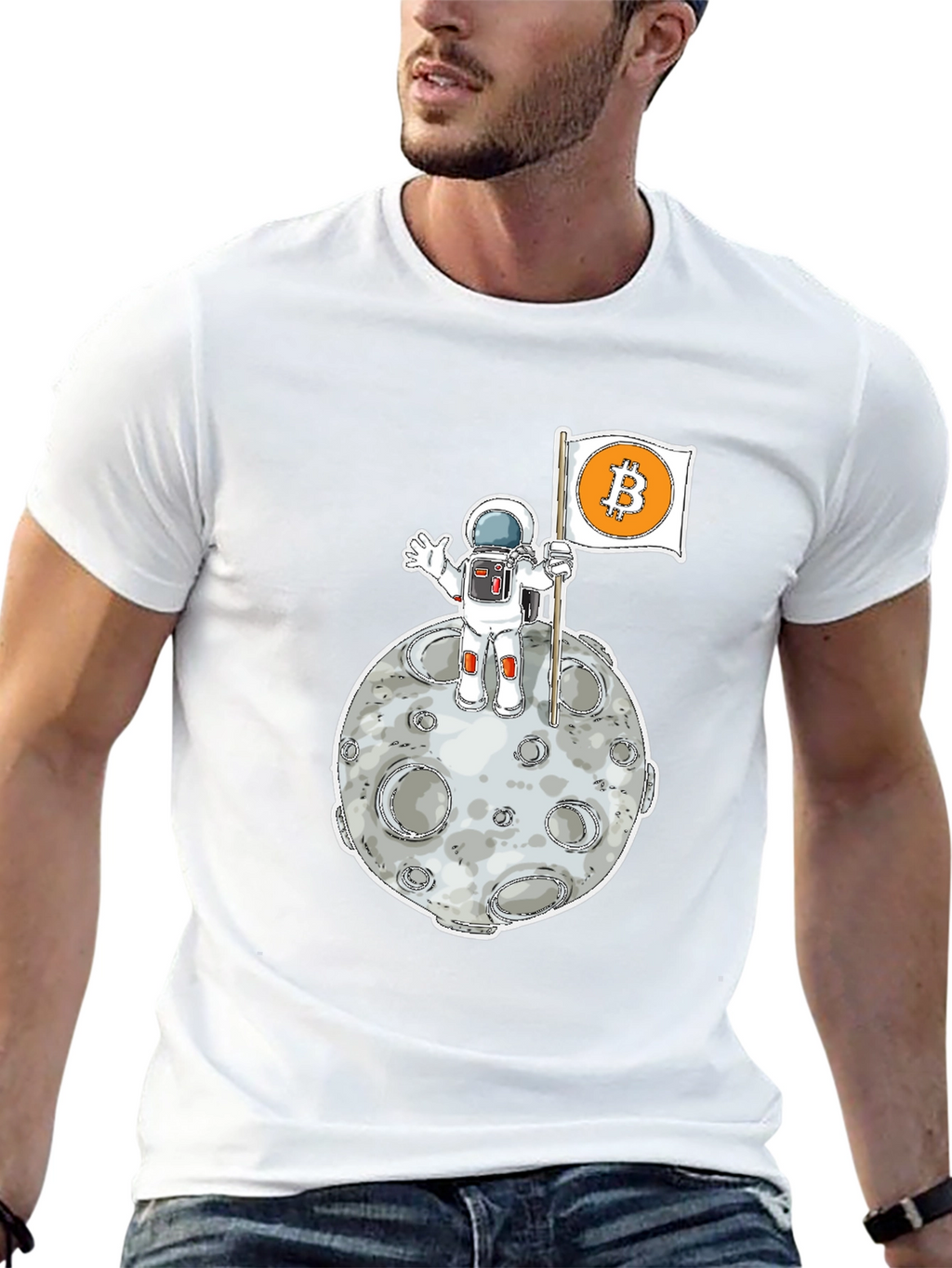 Bitcoin to the Moon Black T-Shirt