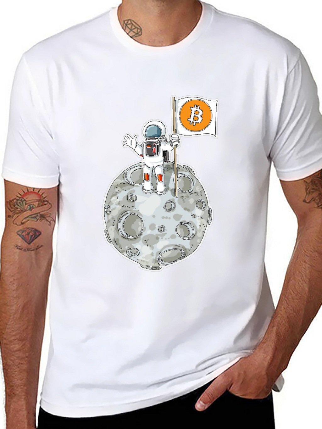 Bitcoin to the Moon Black T-Shirt