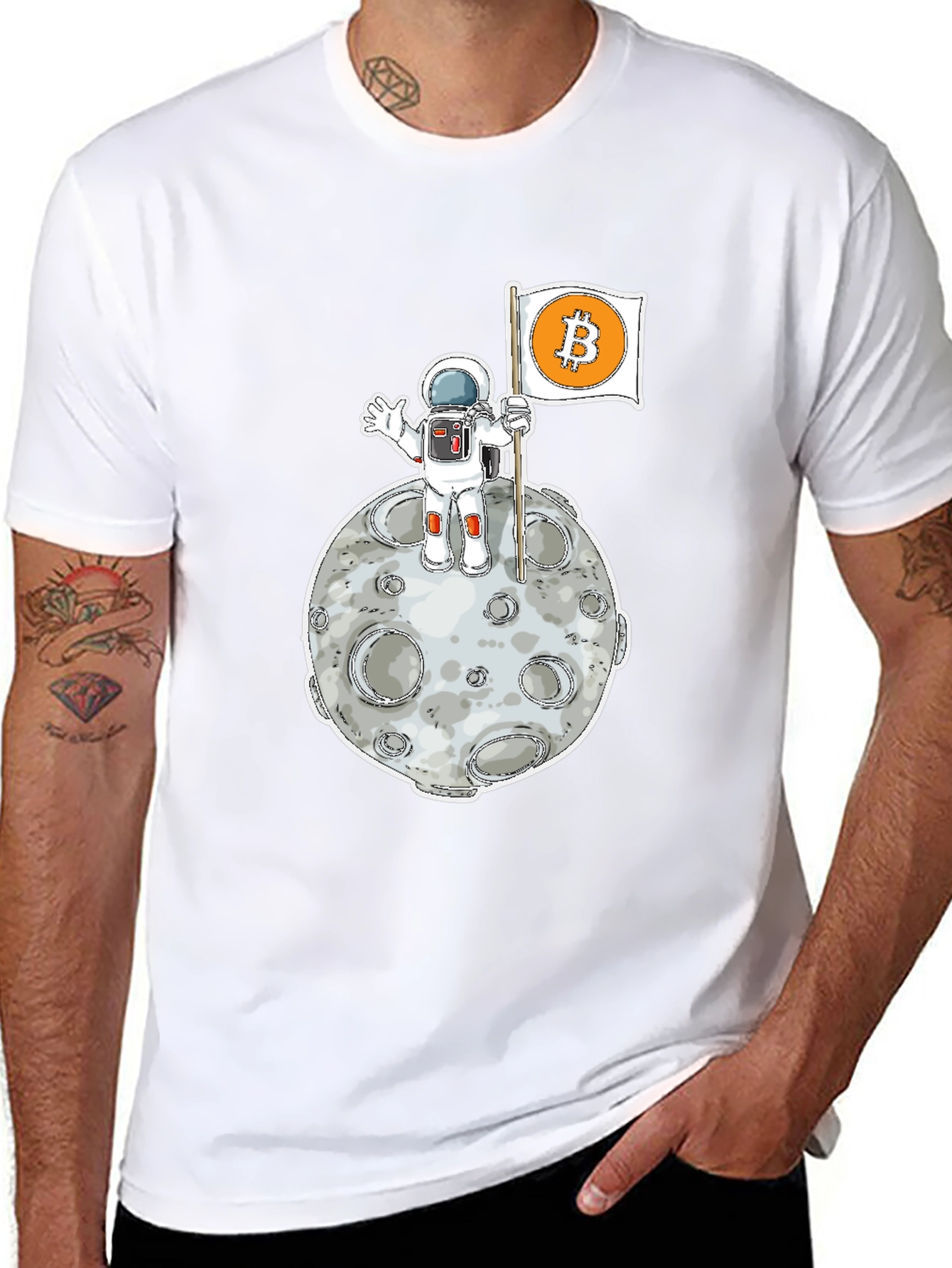 Bitcoin to the Moon Black T-Shirt