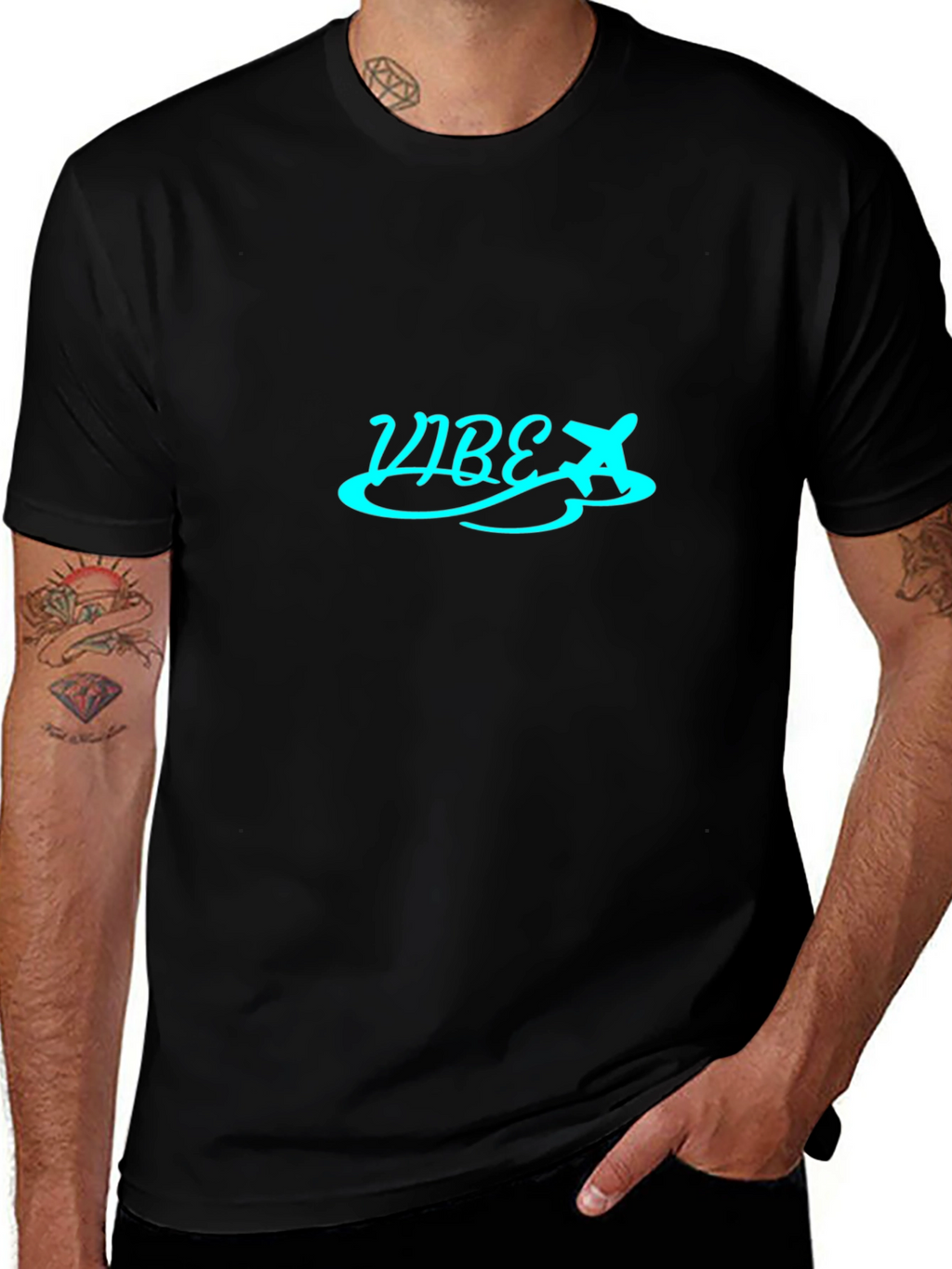 Black Vibe Airplane Graphic Tee