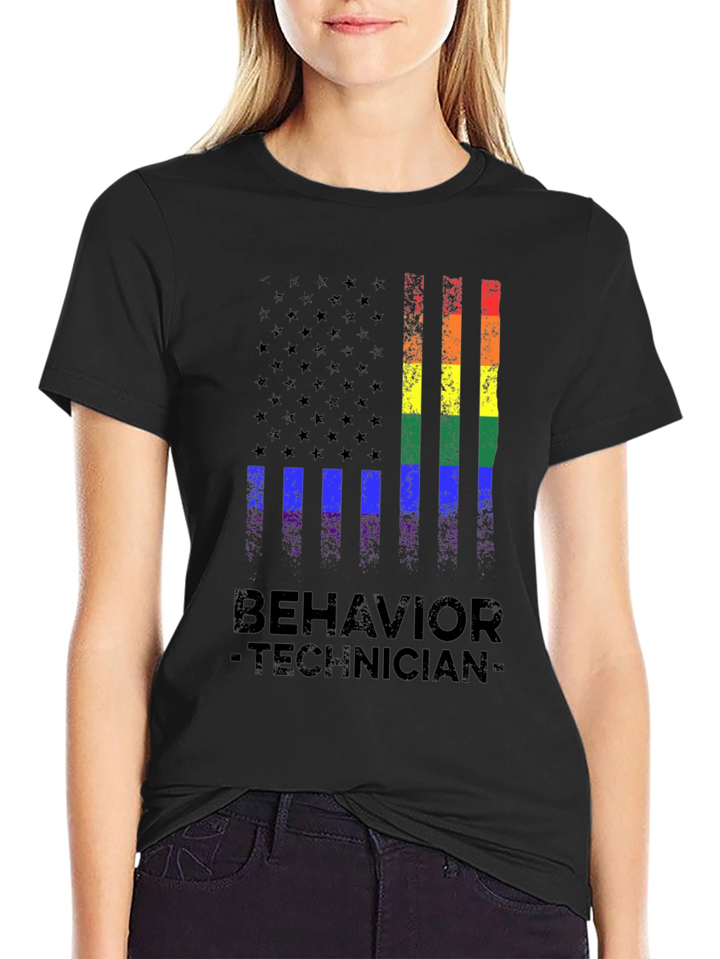 Behavior Technician Pride Flag T-Shirt