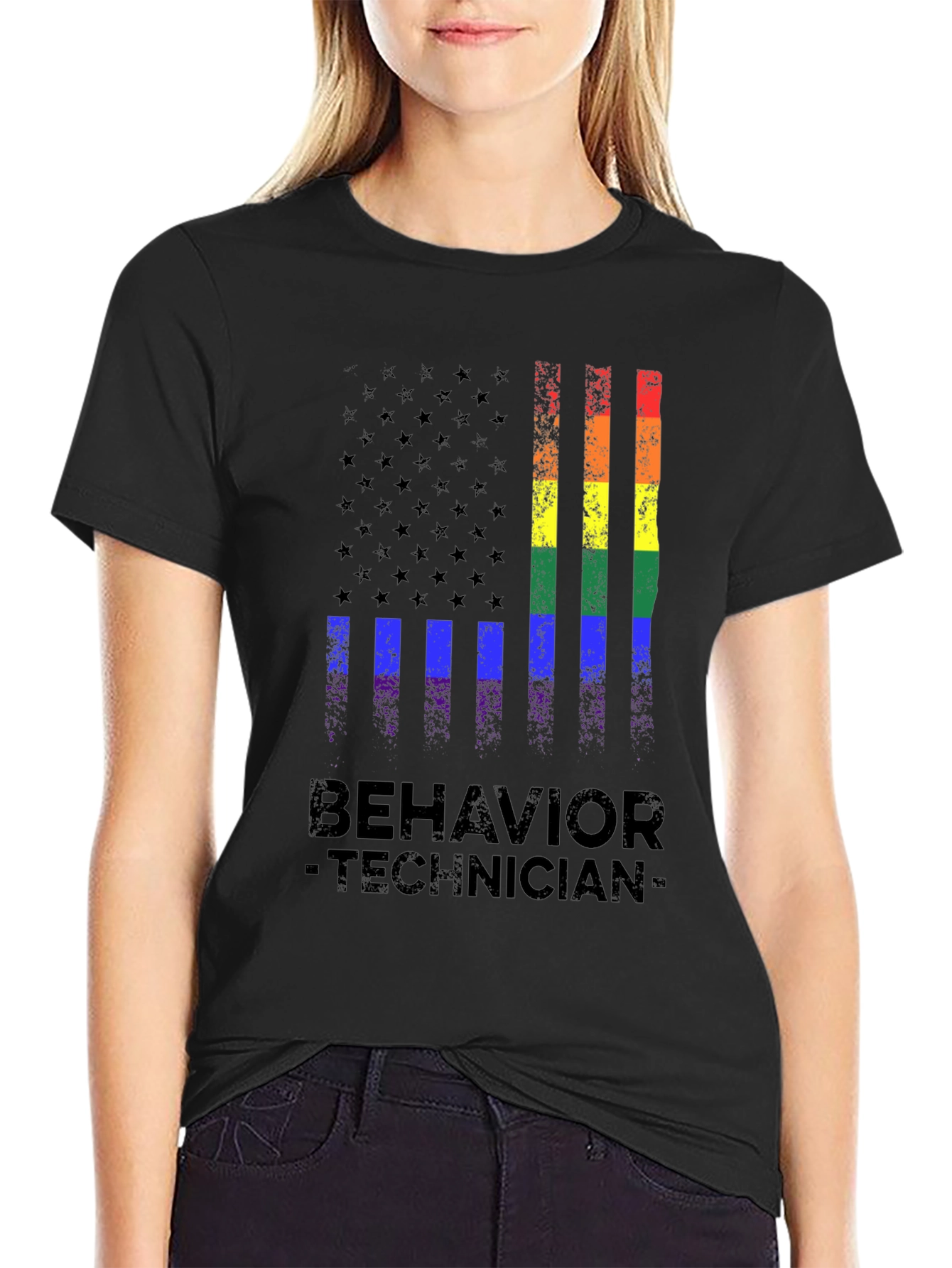 Behavior Technician Pride Flag T-Shirt