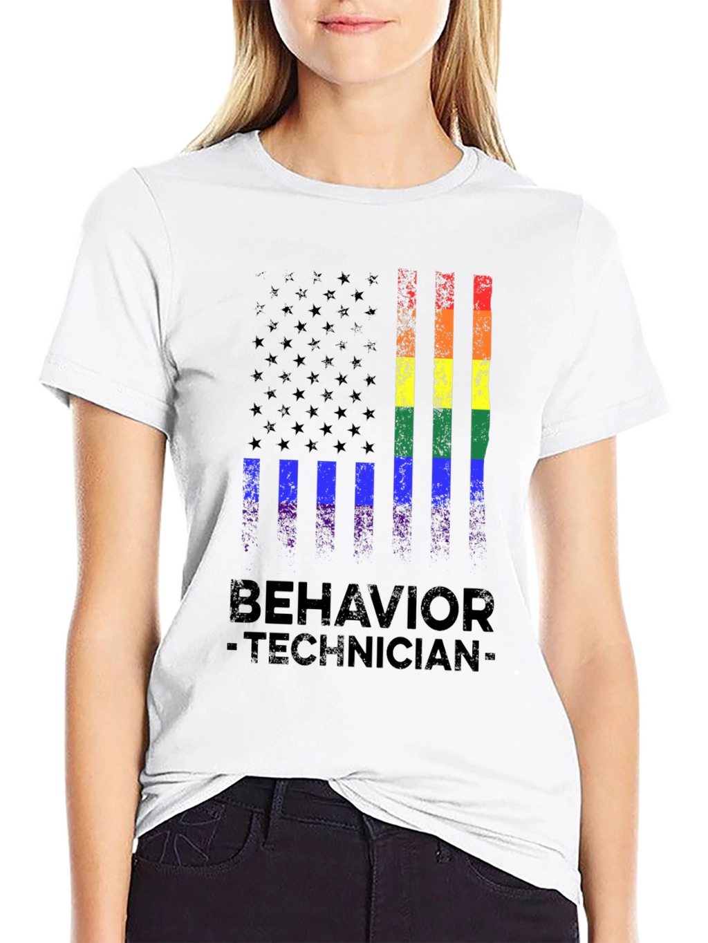 Behavior Technician Pride Flag T-Shirt