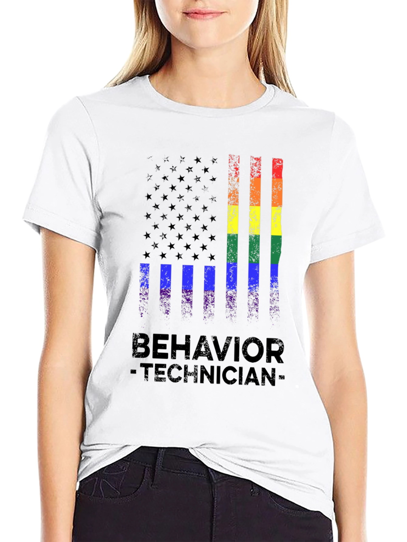 Behavior Technician Pride Flag T-Shirt