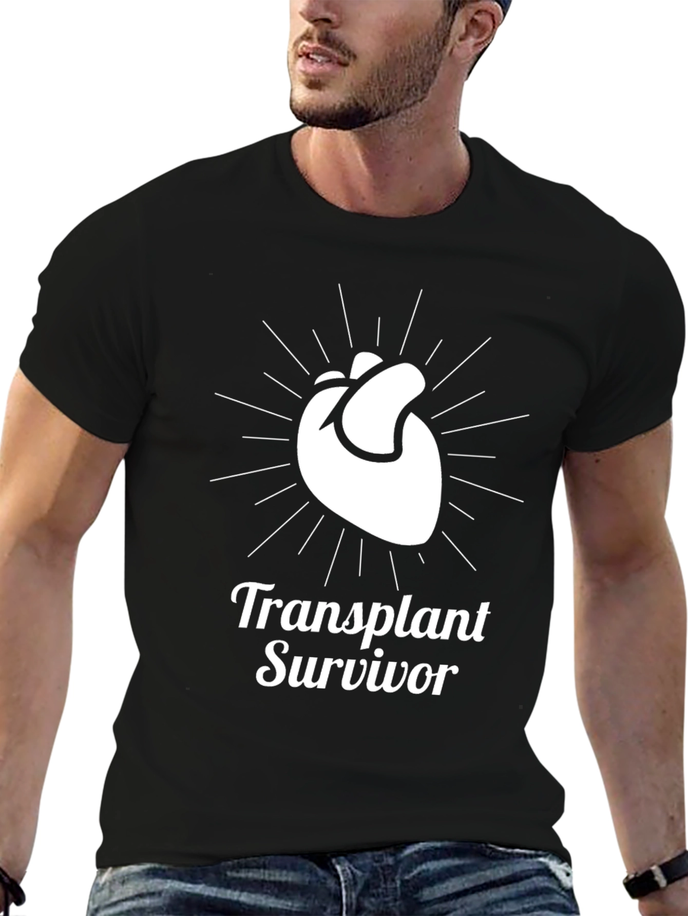 Transplant Survivor Heart Graphic T-Shirt