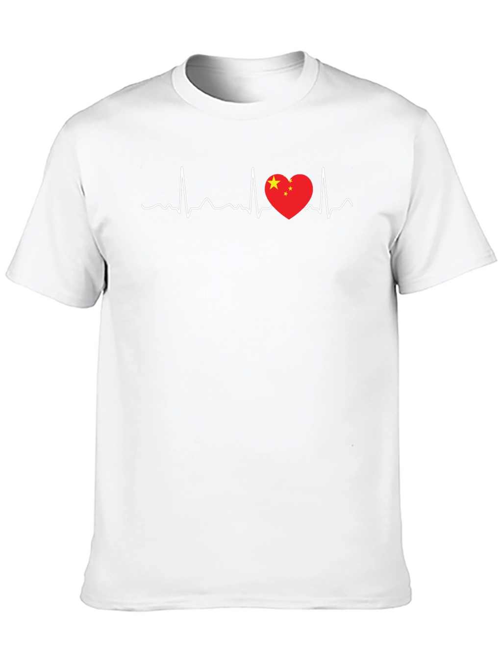 China Love Heartbeat T-Shirt - Black Graphic Tee