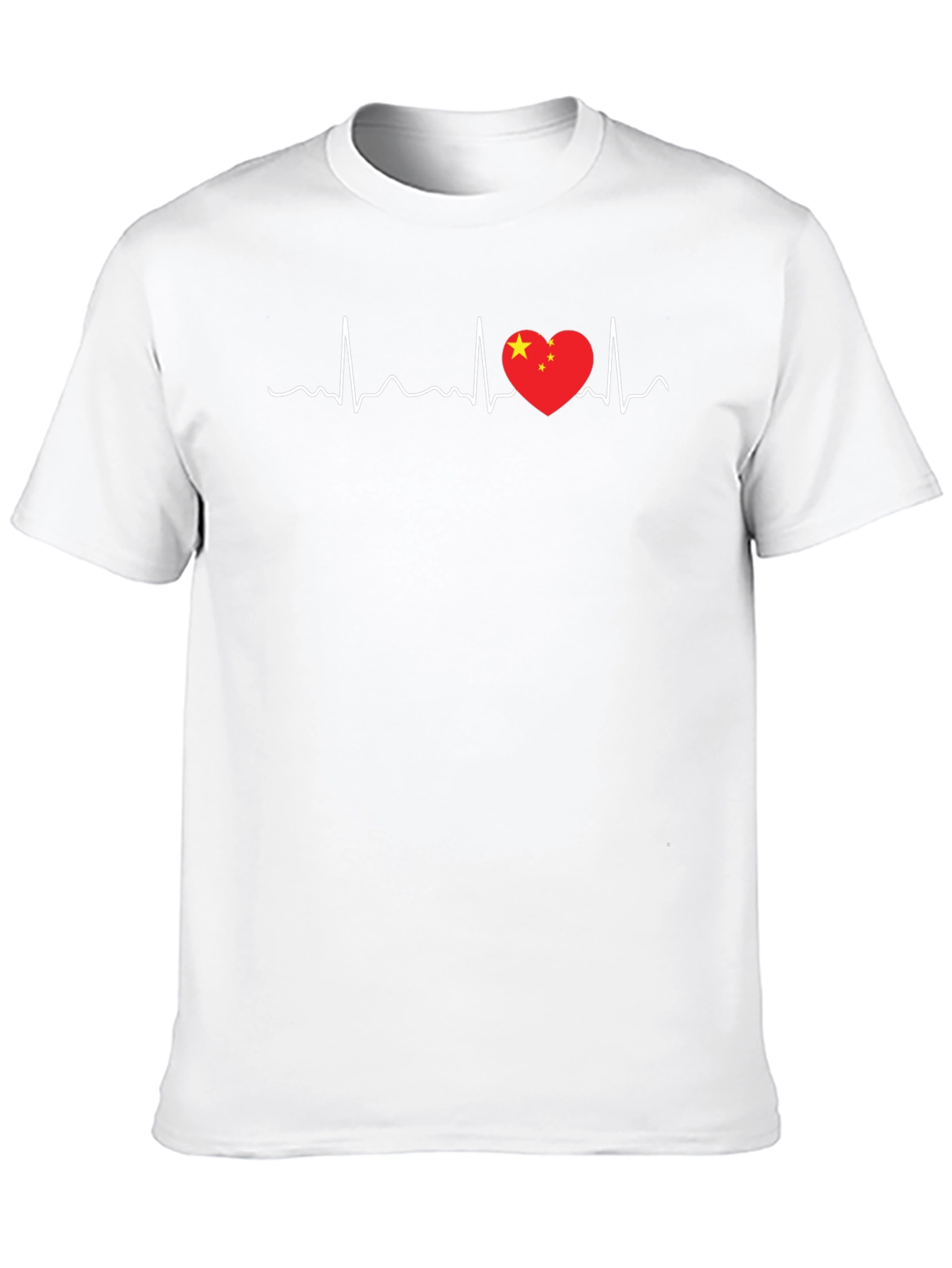 China Love Heartbeat T-Shirt - Black Graphic Tee