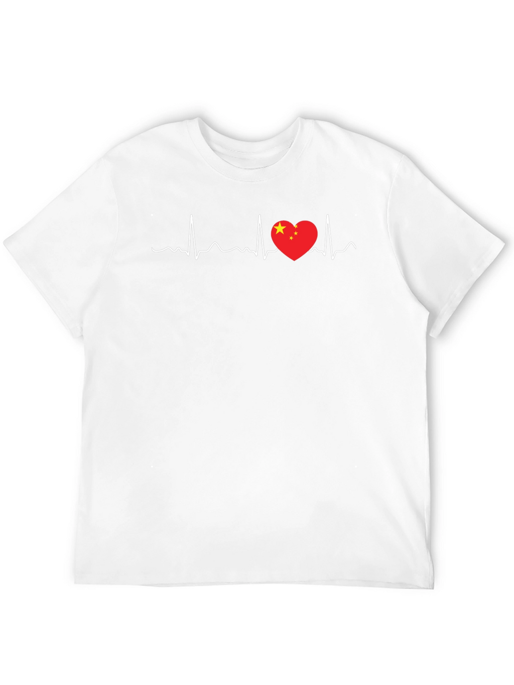 China Love Heartbeat T-Shirt - Black Graphic Tee